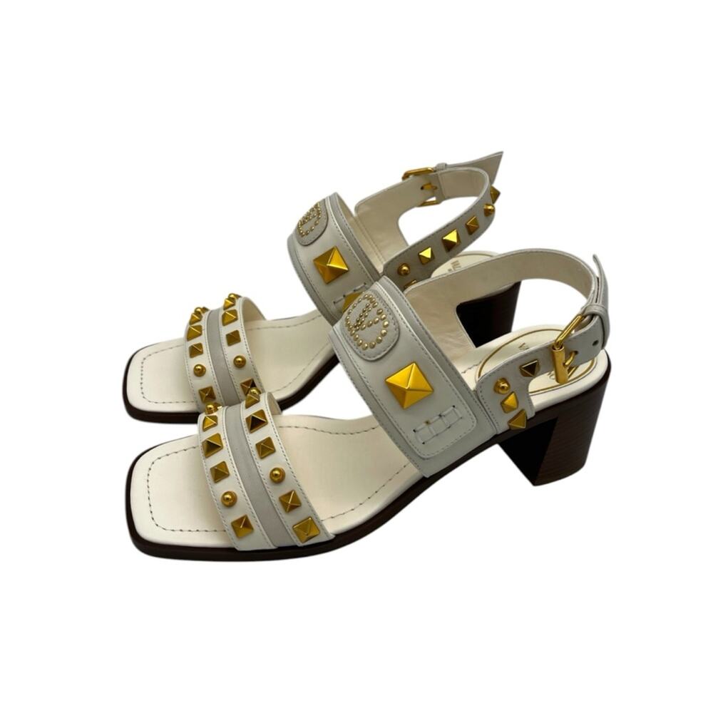 Valentino Garavani Vlogo Rockstud 60 Sandals Heeled White - 38.5 US 8.5 - Picture 2 of 15